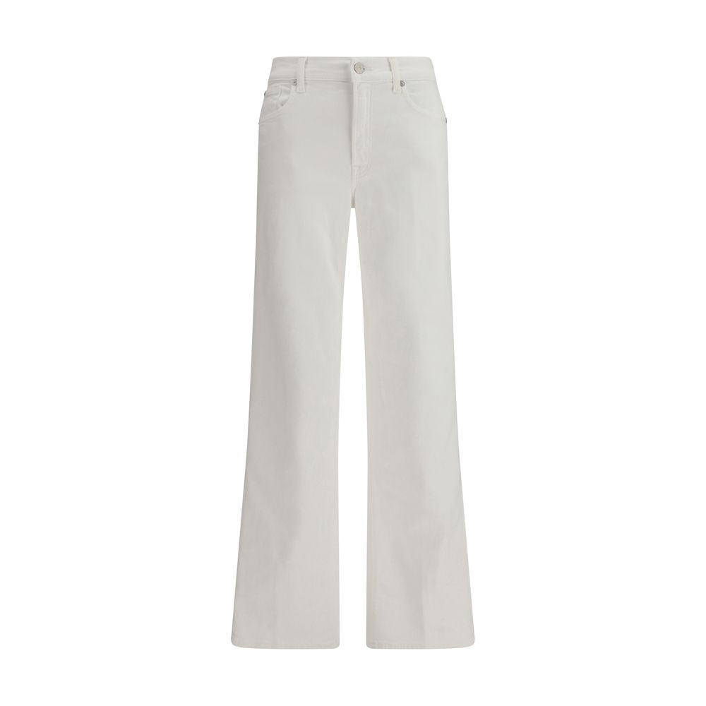 White Cotton Straight-Leg Jeans