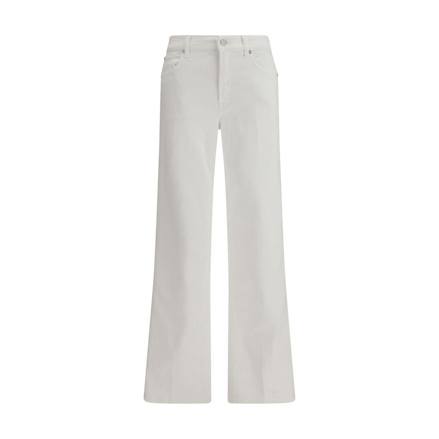 White Cotton Straight-Leg Jeans