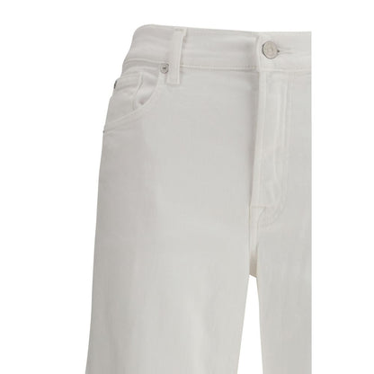 White Cotton Straight-Leg Jeans