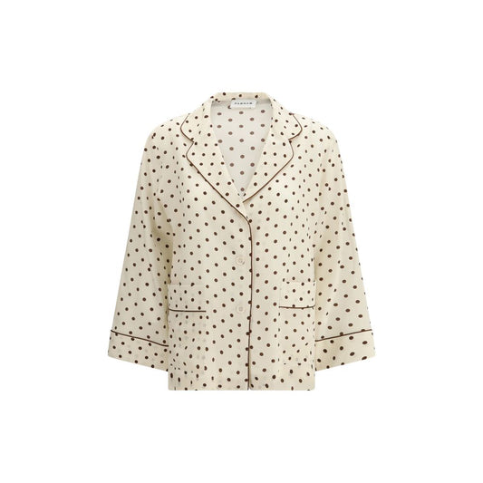 Beige Silk Pattern Shirt