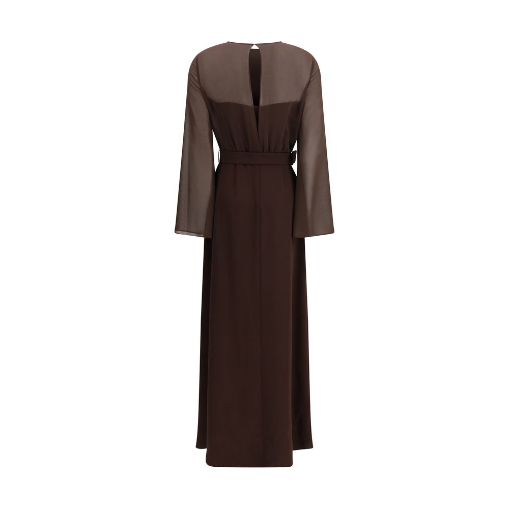 Brown Polyester Casual Dress