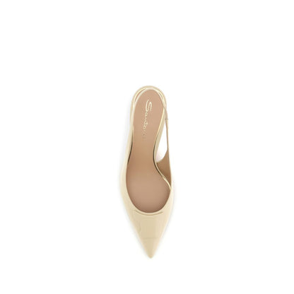 Beige Calf Leather Bos Taurus Mid Heel Pumps