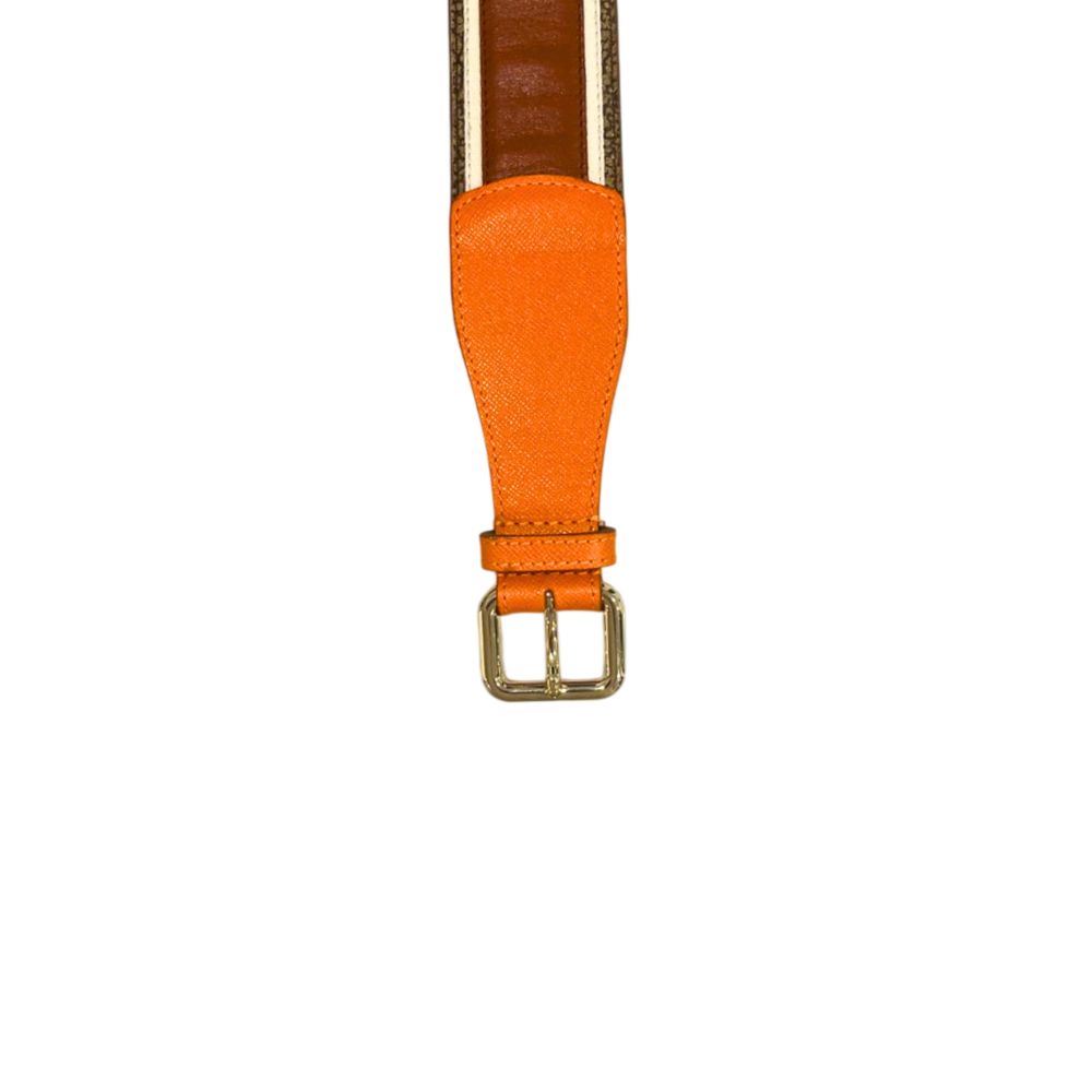 Orange Leather Women Belt