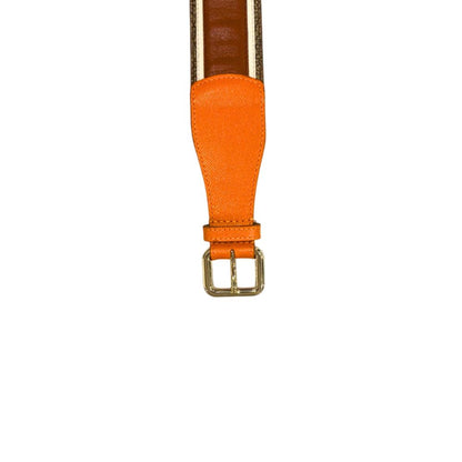 Orange Leather Women Belt