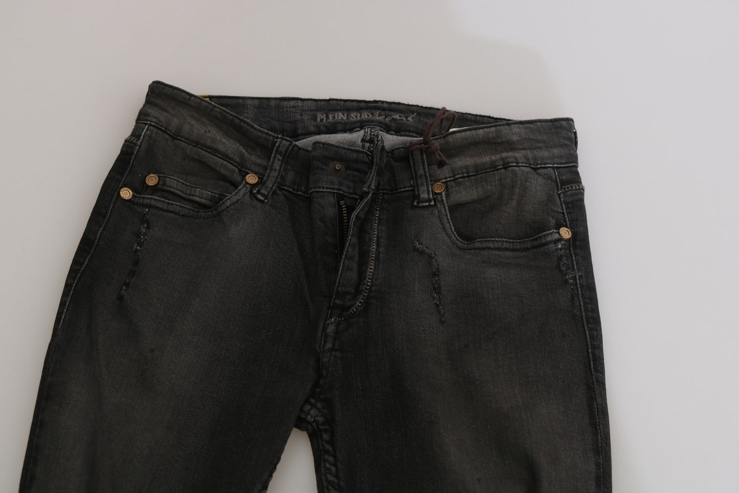 Cotton Black Washed Low Waist Skinny Denim Jeans