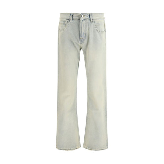 Beige Cotton Bootcut Jeans