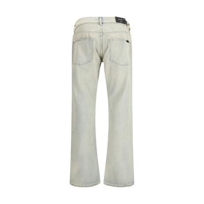 Beige Cotton Bootcut Jeans