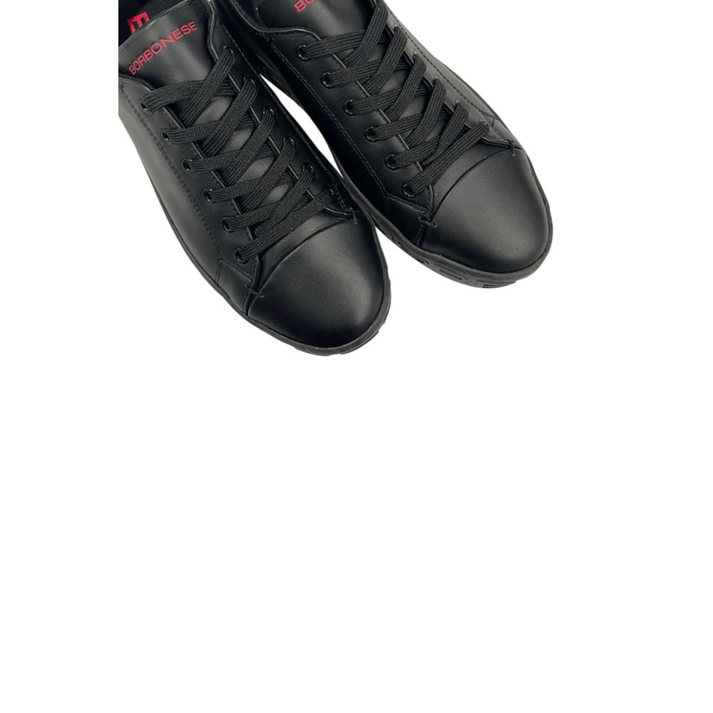 Black Leather Men Sneaker