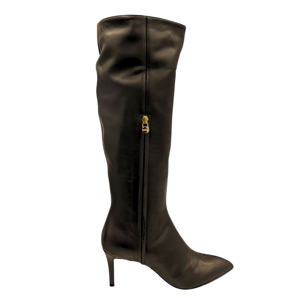 Marrone Leather Women Boot
