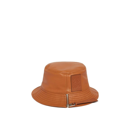 Brown Calfskin Bucket Hat