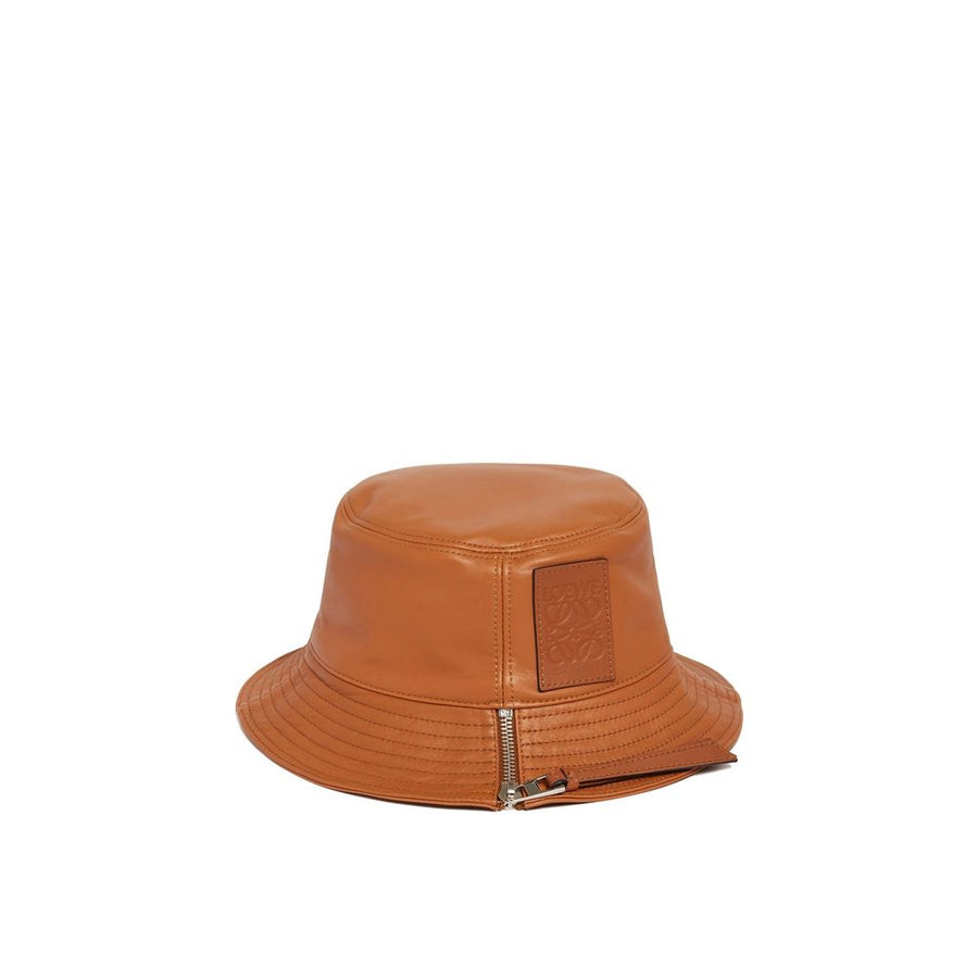 Brown Calfskin Bucket Hat