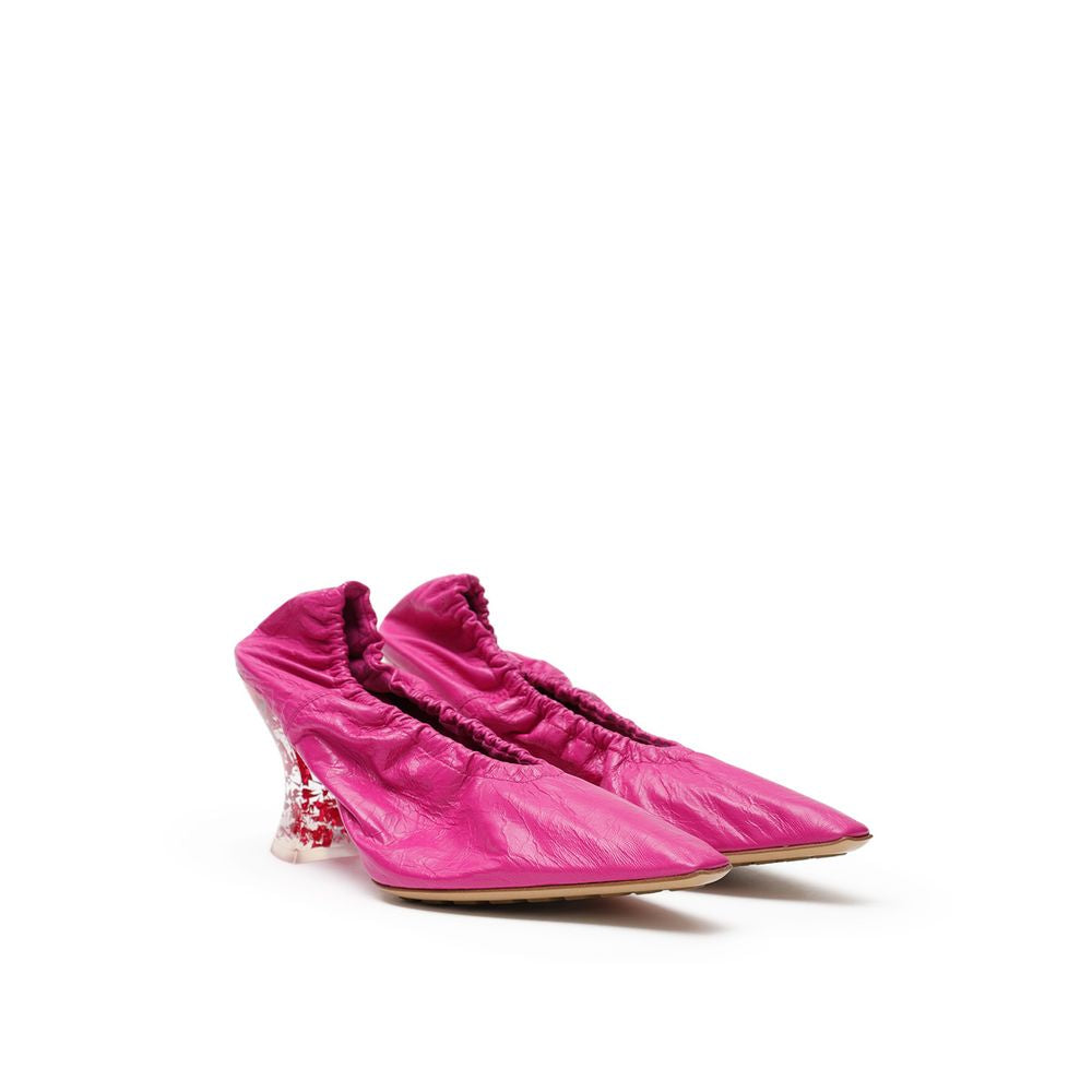 Fuchsia Leather Slippers