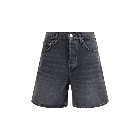 Black Cotton Bermuda Shorts
