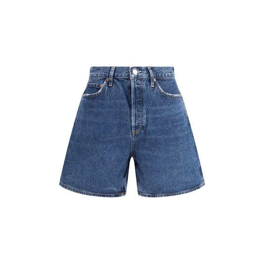 Blue Cotton Bermuda Shorts