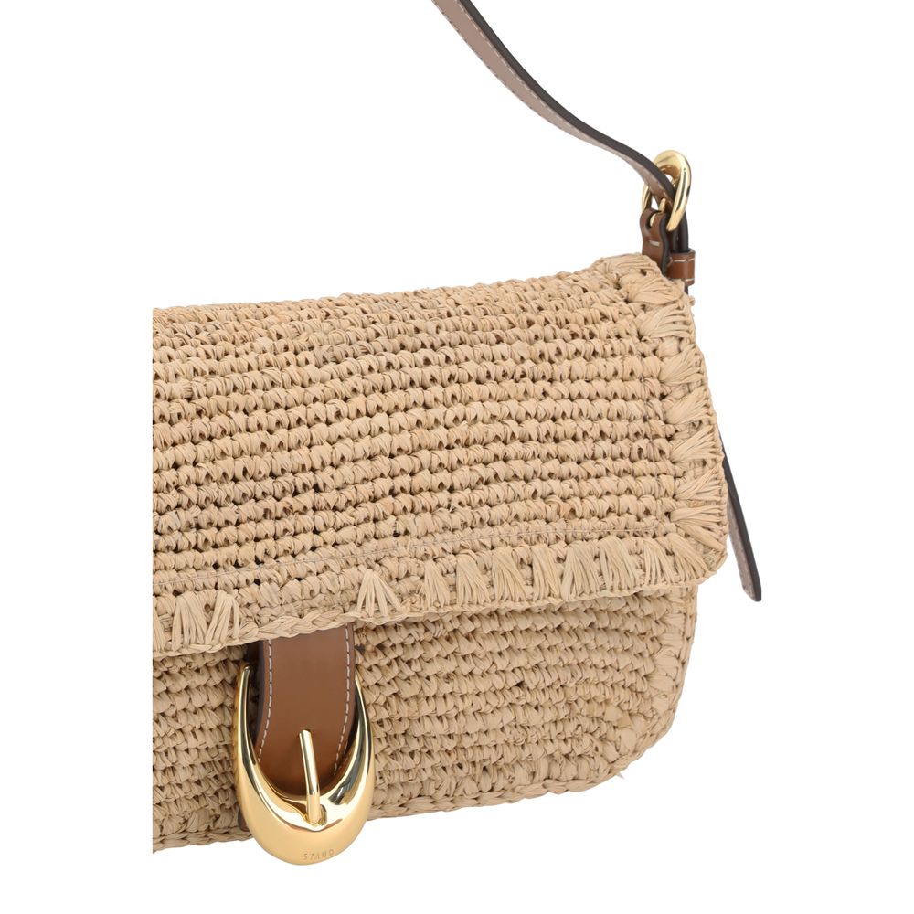 Beige Raffia Shoulder Bag