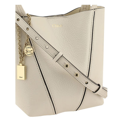 Beige Calf Leather Bos Taurus Shoulder Bag