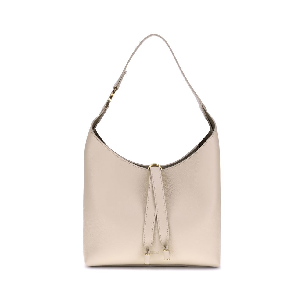 Beige Calf Leather Bos Taurus Shoulder Bag