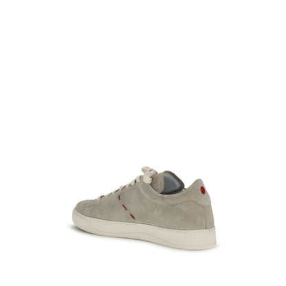 Beige Calf Leather Bos Taurus Low Top Sneakers