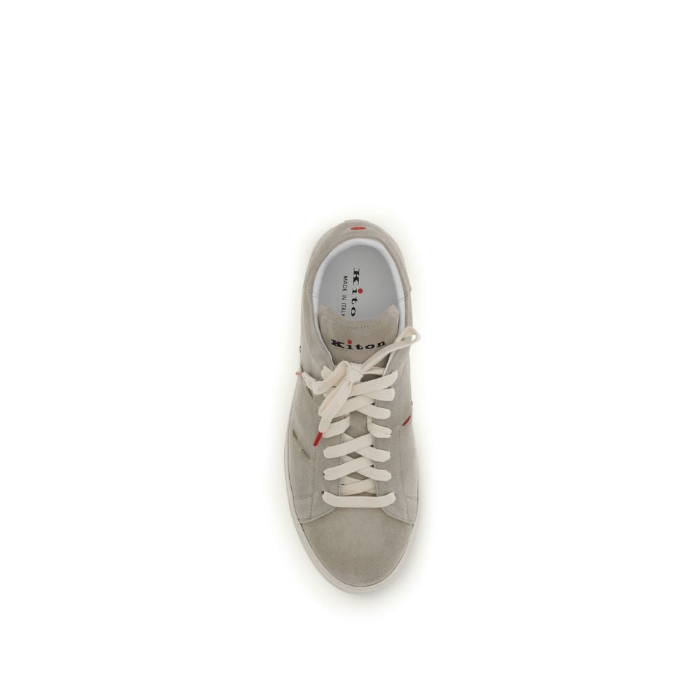Beige Calf Leather Bos Taurus Low Top Sneakers