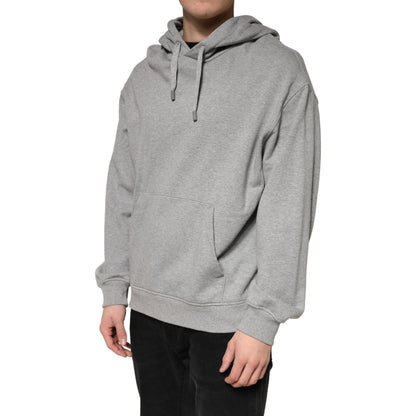 Gray Cotton Hooded Sweatshirt Sweater