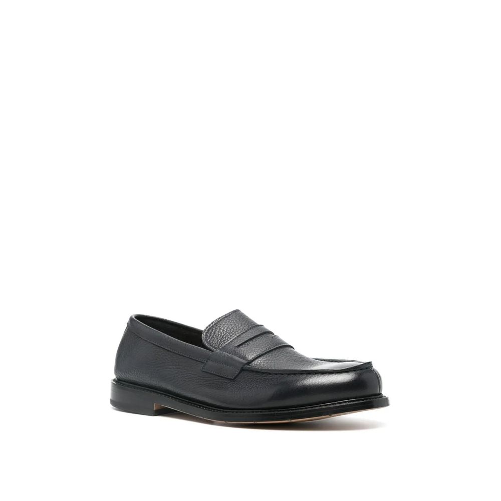 Black Leather Slip-On Loafers