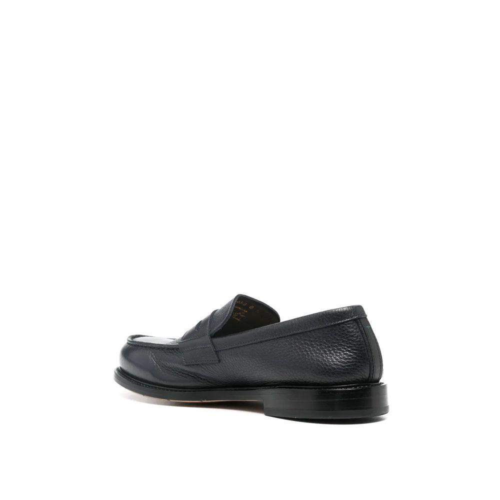 Black Leather Slip-On Loafers