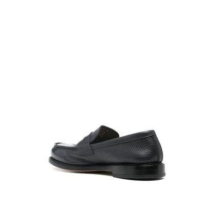 Black Leather Slip-On Loafers