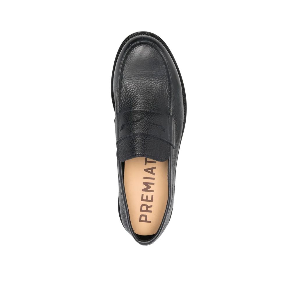 Black Leather Slip-On Loafers