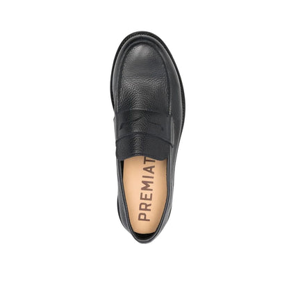 Black Leather Slip-On Loafers