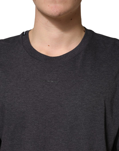Dark Grey Cotton Crewneck Short Sleeve