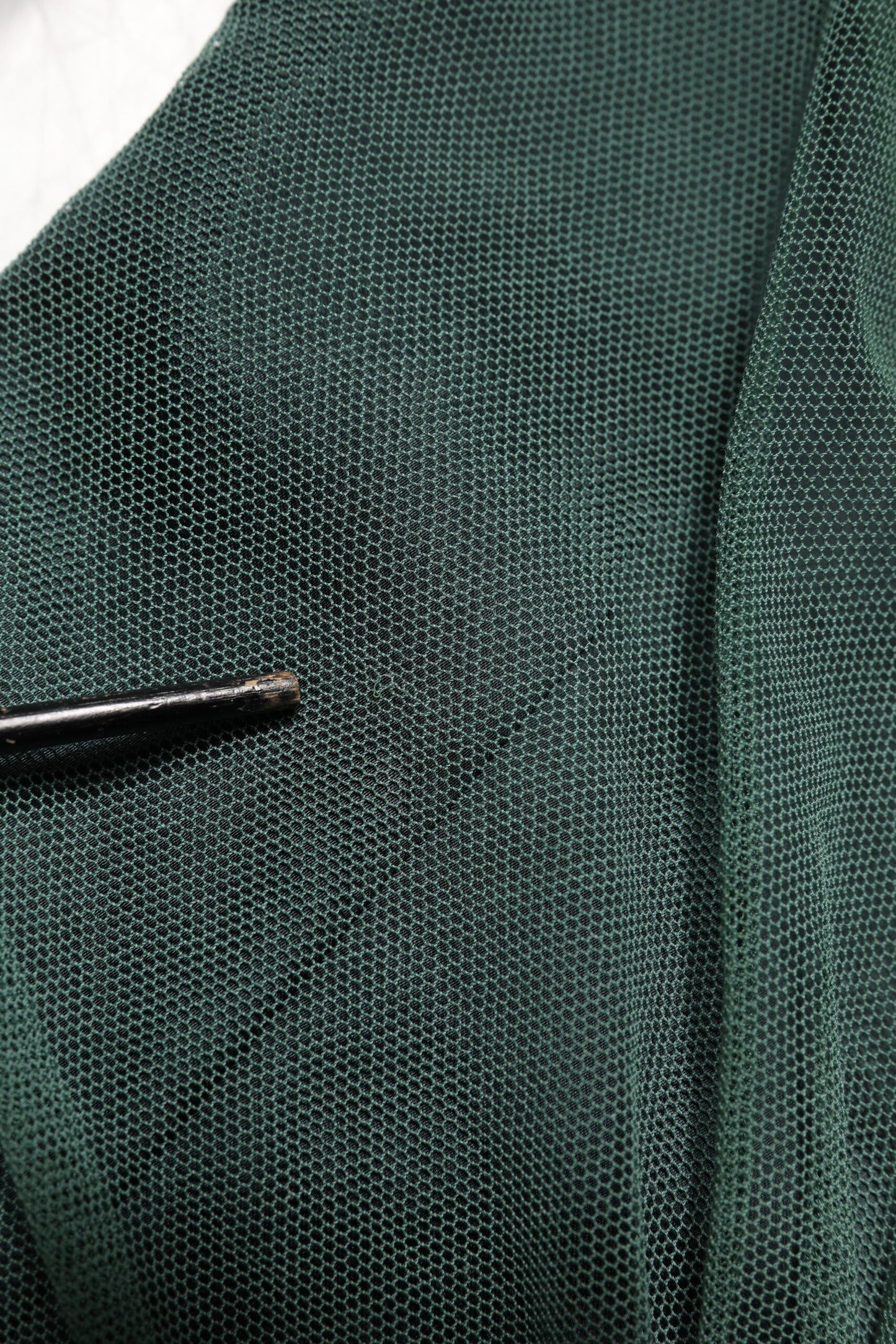 Green Ruched Mesh Sheer Sleeves Midi Dress