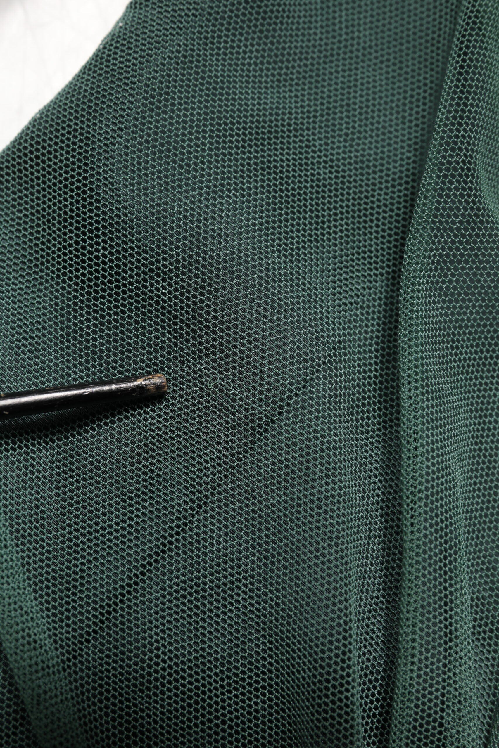 Green Ruched Mesh Sheer Sleeves Midi Dress