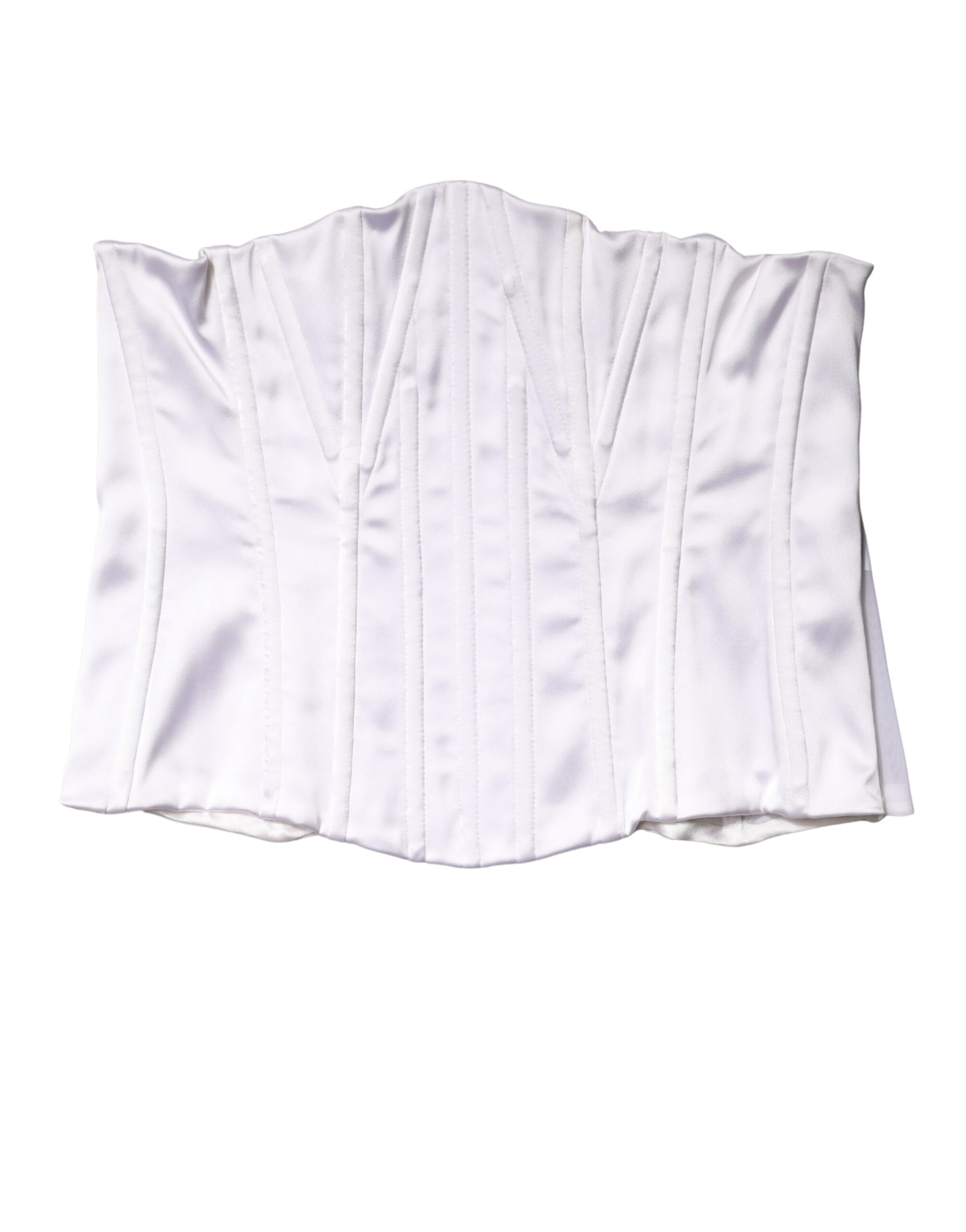 White Polyamide Waist Cincher Bustier Corset Top