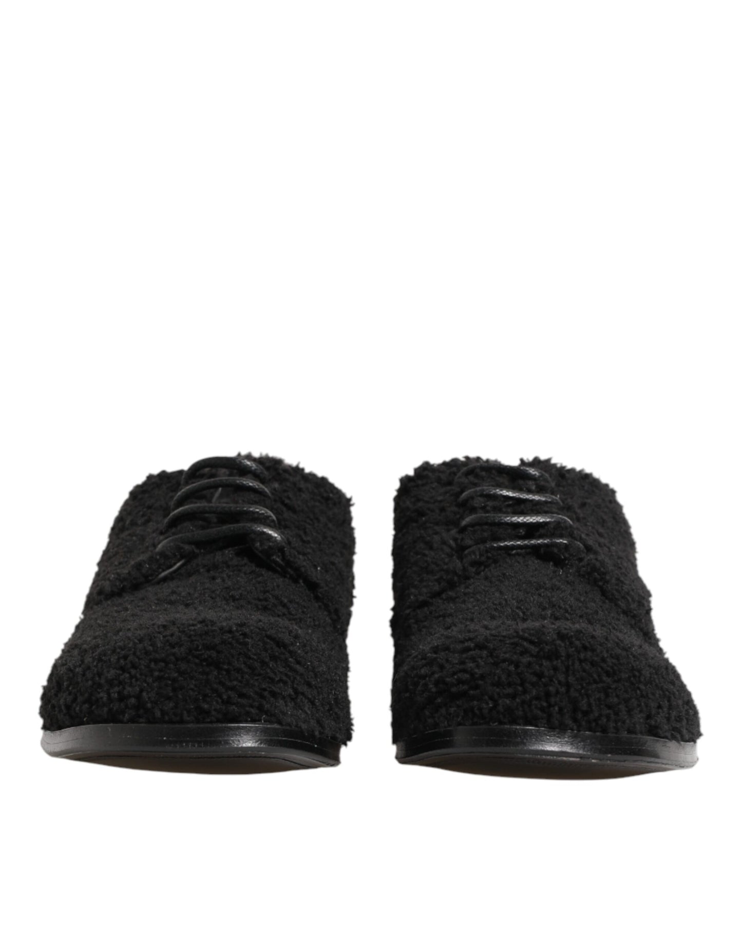 Men Black Riccio Shearling Dress Derby Shoes