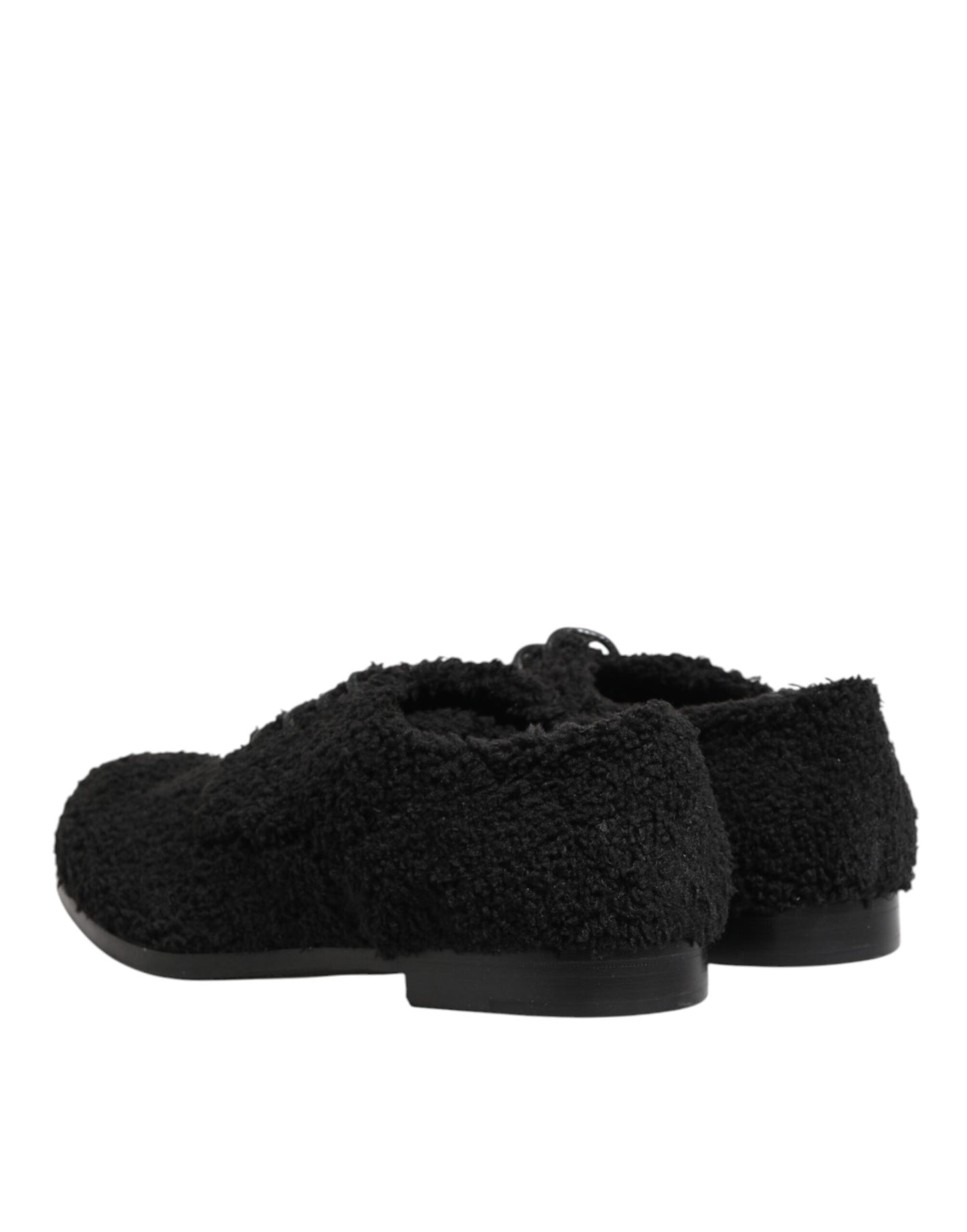 Men Black Riccio Shearling Dress Derby Shoes