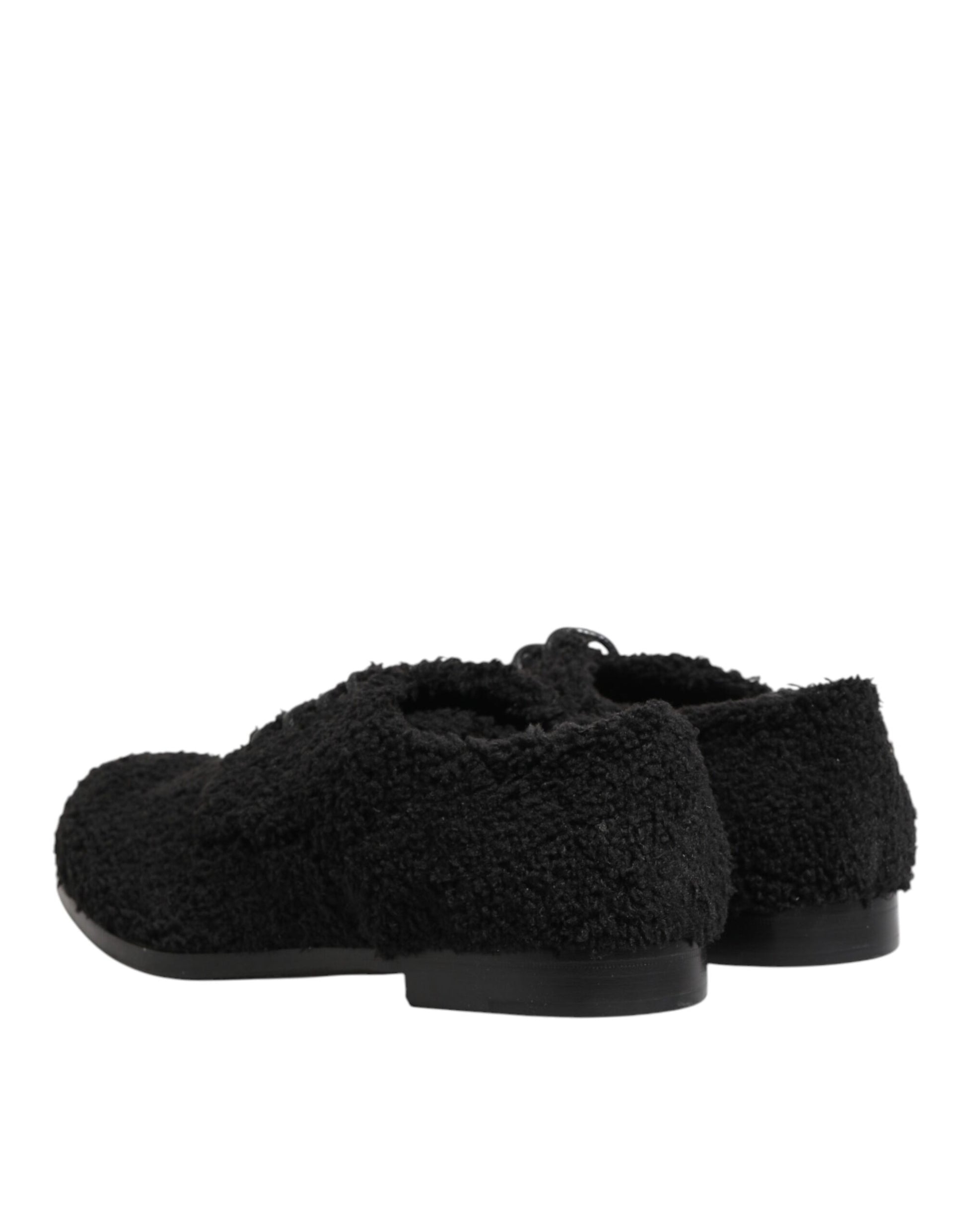 Men Black Riccio Shearling Dress Derby Shoes