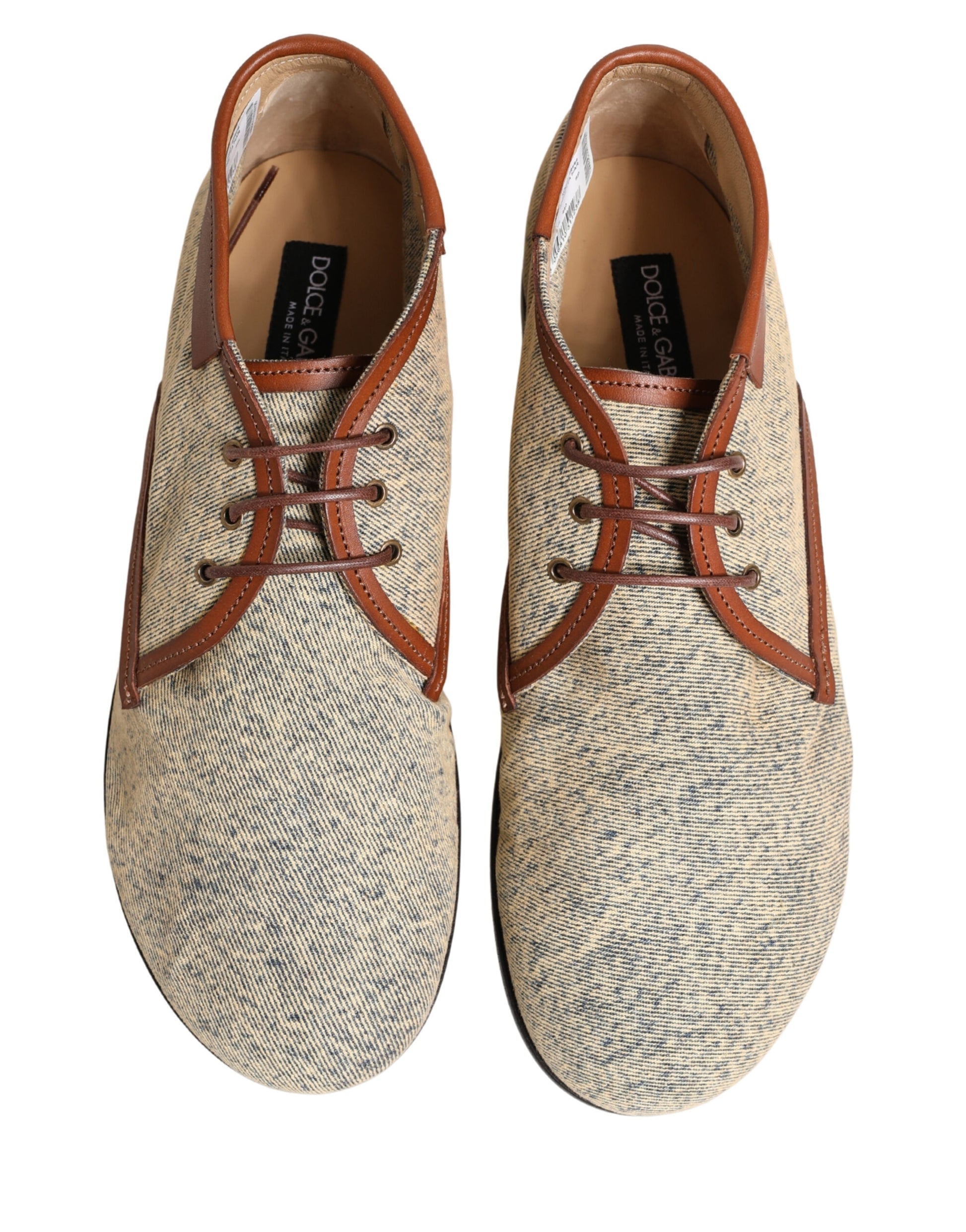 Denim Navajo Lace-Up Leather Dress Derby Shoes