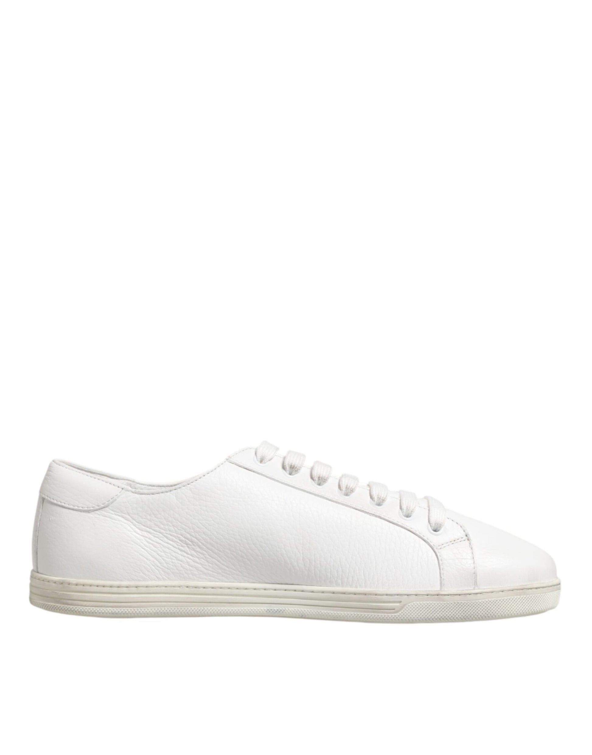 White Bianco Leather Men Low Top Sneakers Shoes