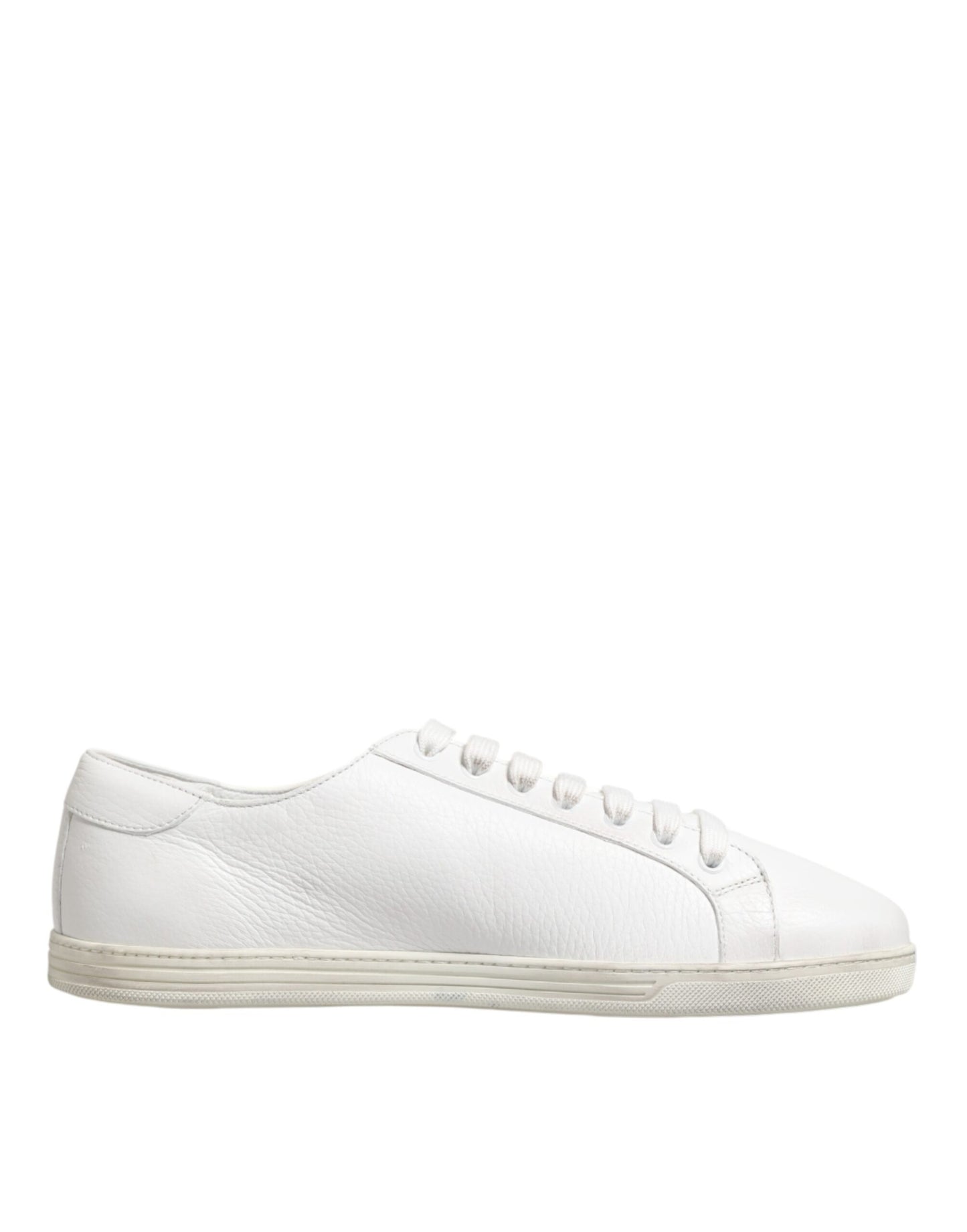 White Bianco Leather Men Low Top Sneakers Shoes