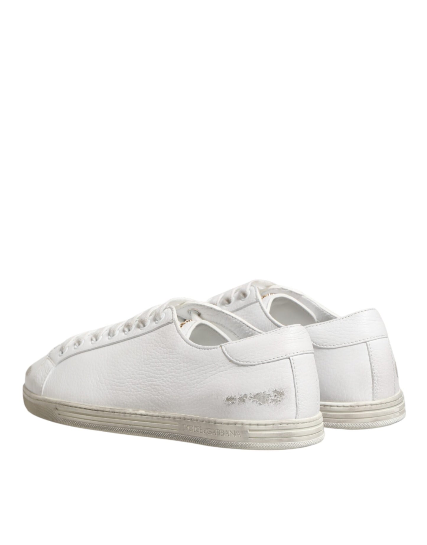 White Bianco Leather Men Low Top Sneakers Shoes