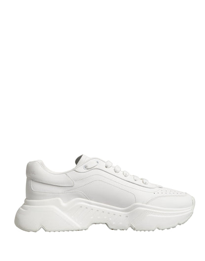 White Calfskin Leather Low Top Sneakers Shoes