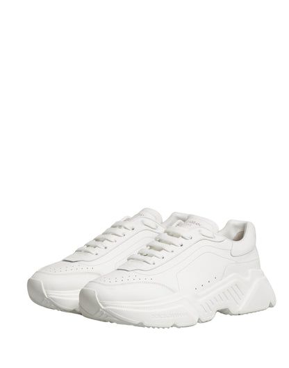 White Calfskin Leather Low Top Sneakers Shoes