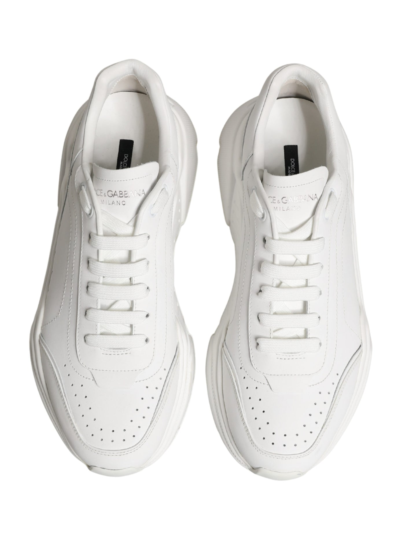 White Calfskin Leather Low Top Sneakers Shoes