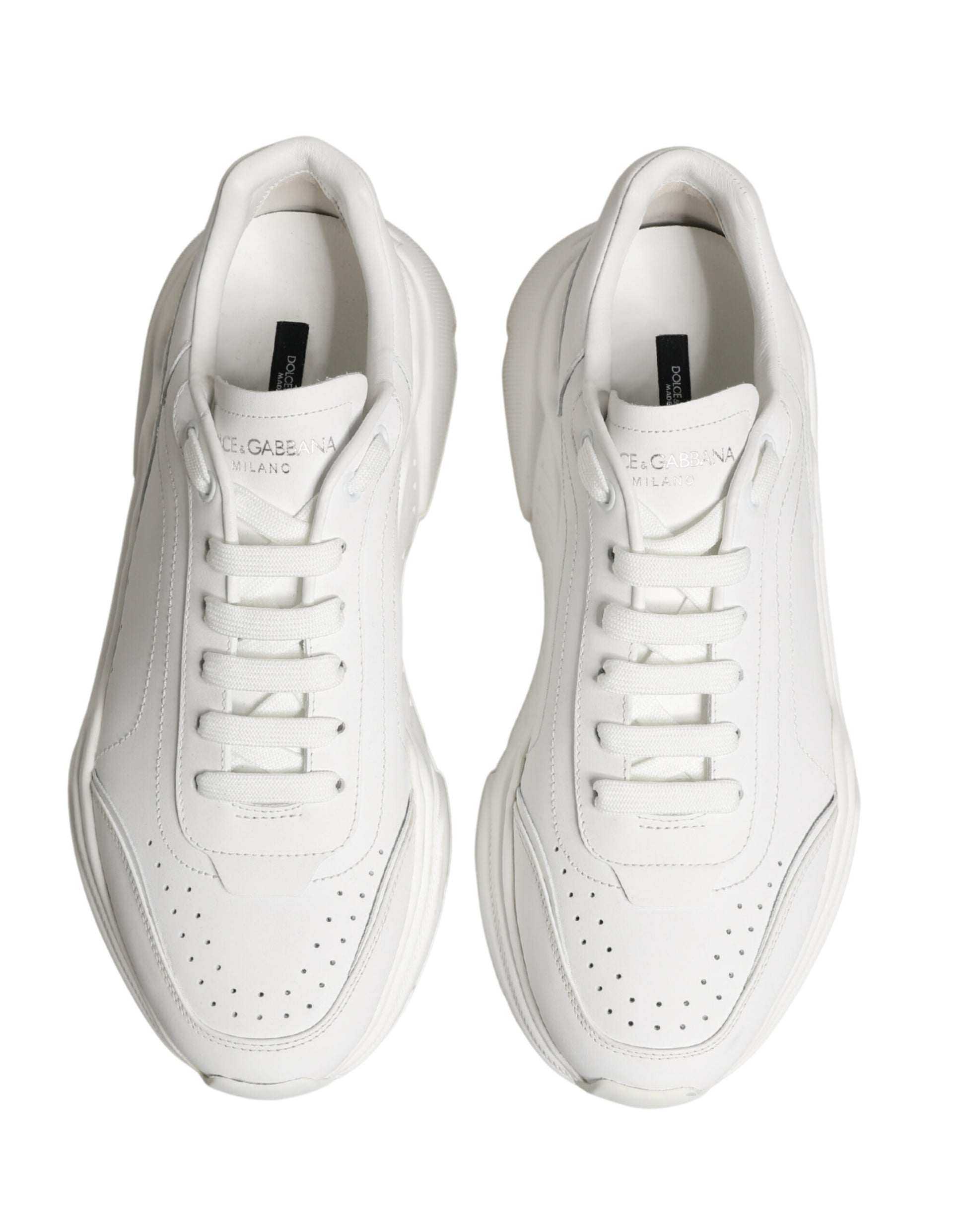 White Calfskin Leather Low Top Sneakers Shoes
