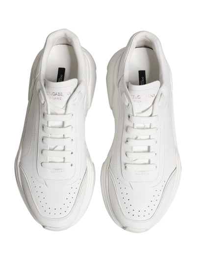 White Calfskin Leather Low Top Sneakers Shoes