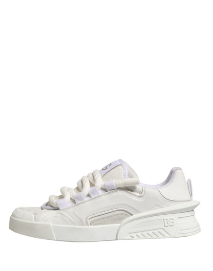 White Calfskin Leather Low Top Sneakers Shoes
