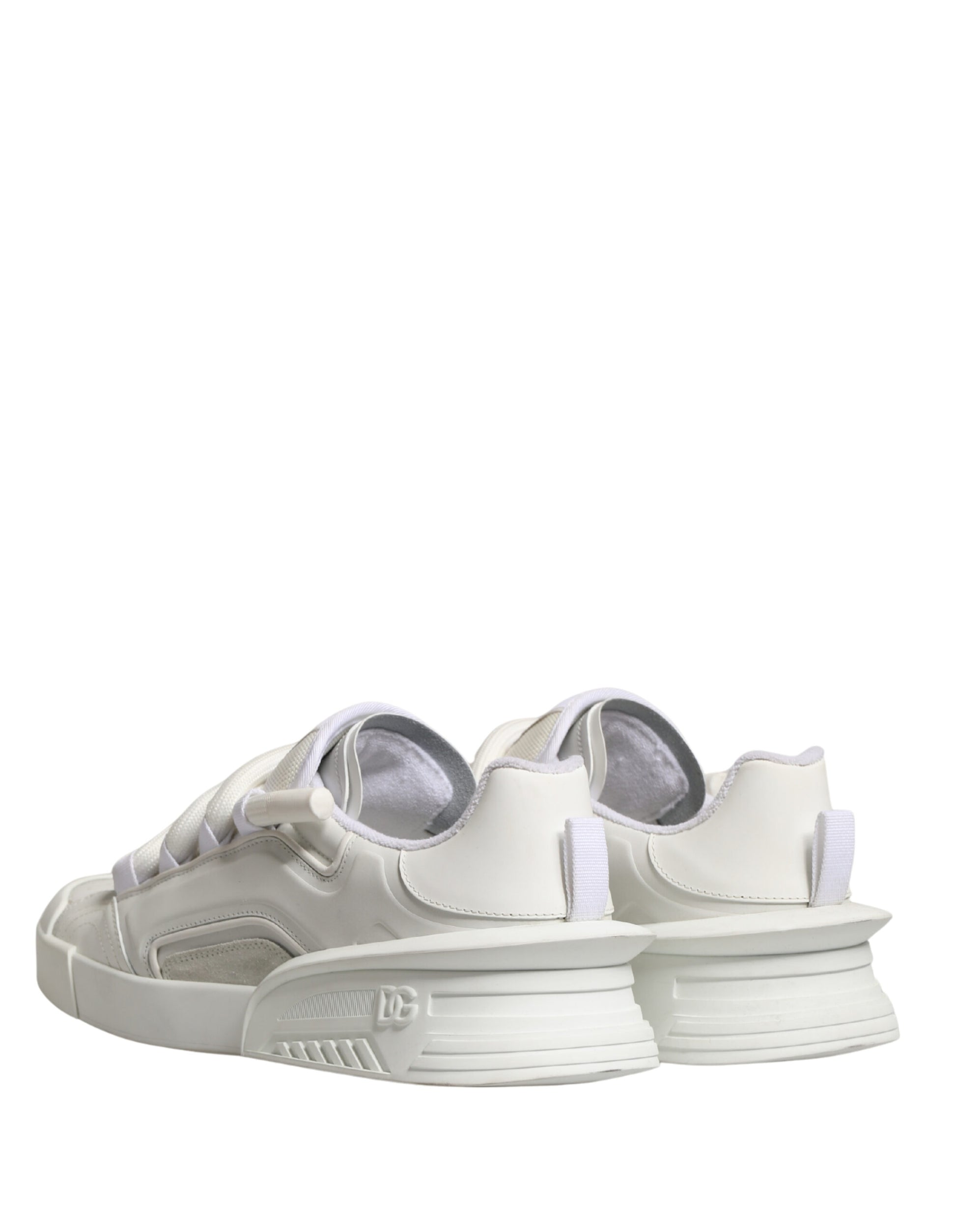 White Calfskin Leather Low Top Sneakers Shoes