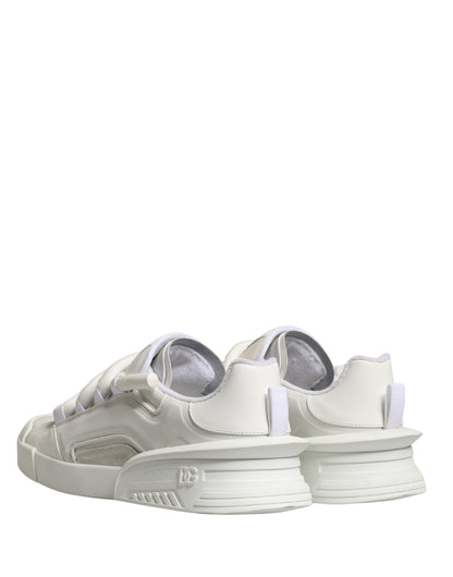 White Calfskin Leather Low Top Sneakers Shoes