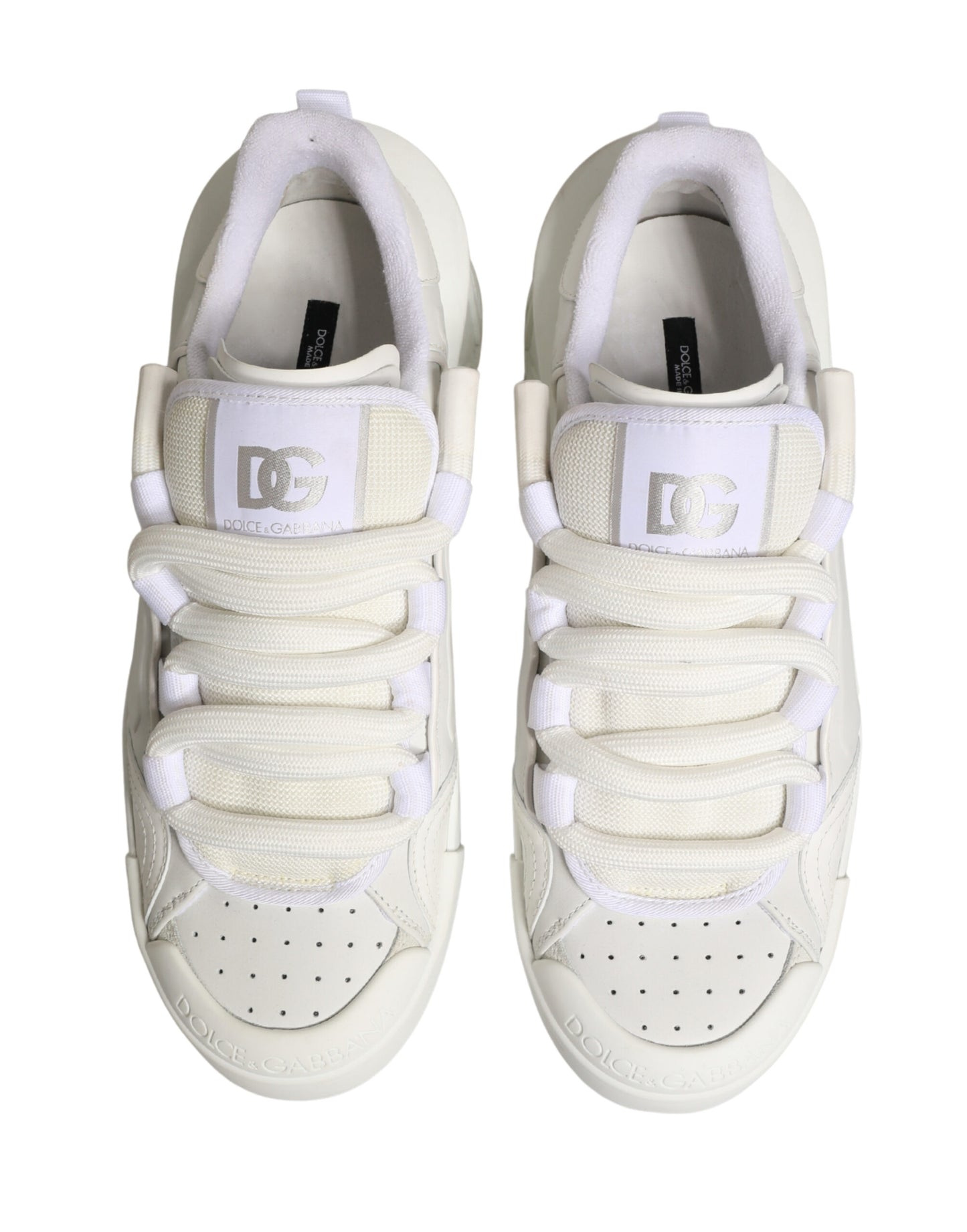 White Calfskin Leather Low Top Sneakers Shoes