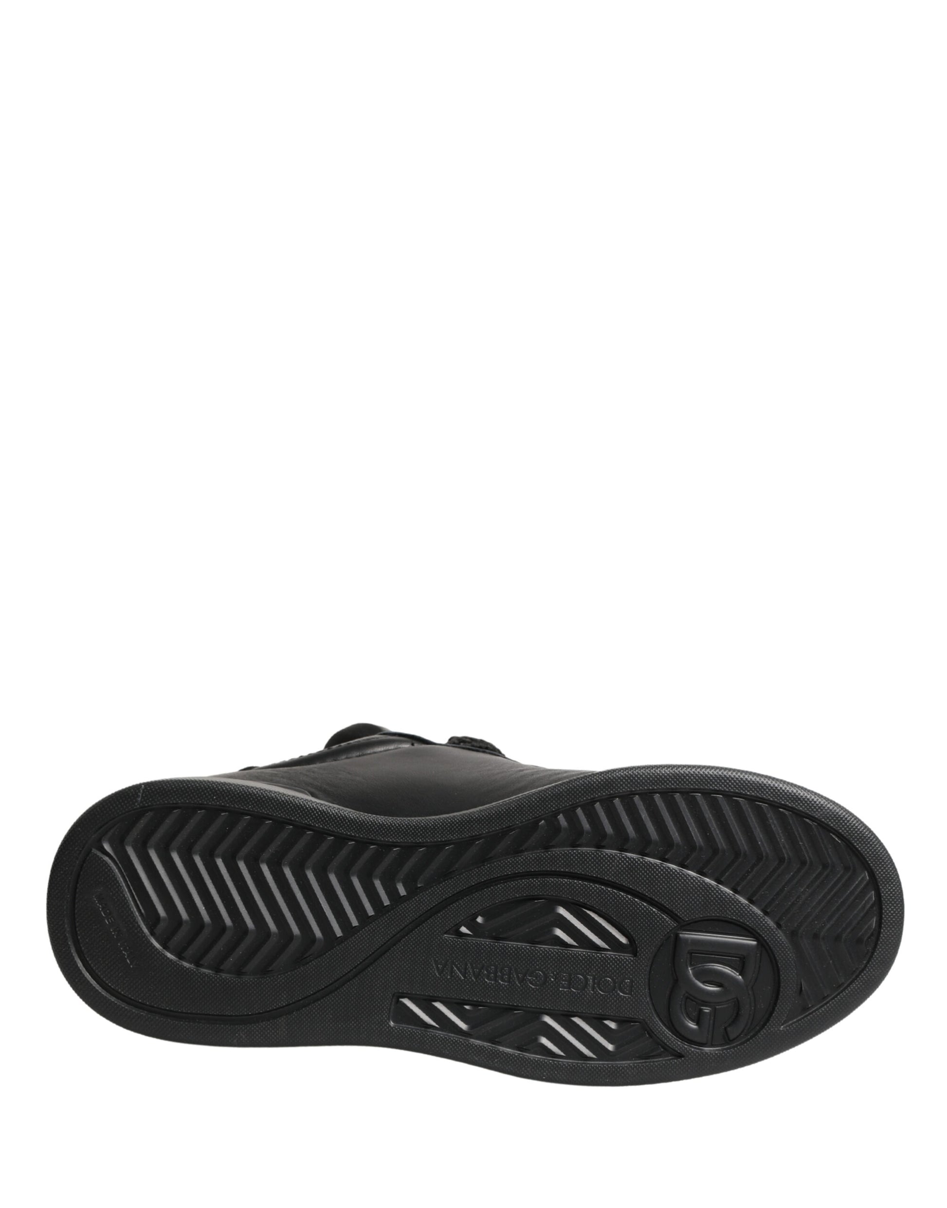 Black Leather Portofino Low Top Sneakers Shoes